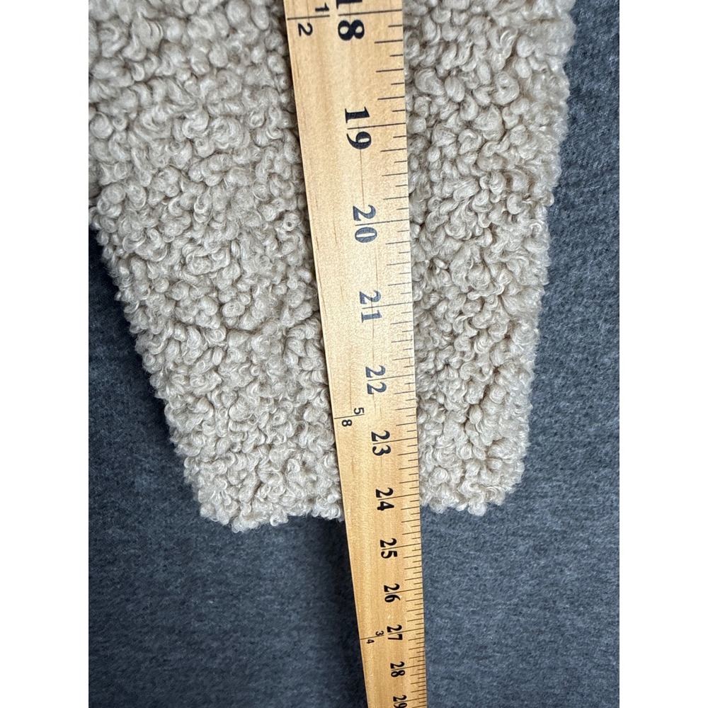 Boden Winter Teddy Coat Size 2 Beige Pockets Retro Faux Shearling Button Front - Picture 9 of 15